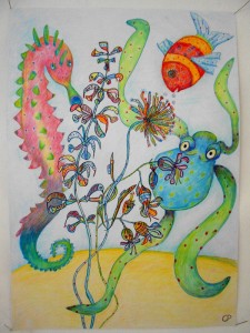 Children illustration: Ocean life             