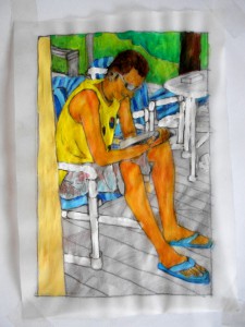 sketchbook: Trilogy Tobias in Florida, Acryl 16 x 10 cm                       