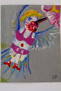 Hummingbird Diva, Acryl 15 x 11,5 cm                                                                                                  