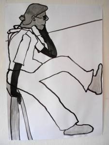 Anna, thoughtful, China Tusche 85 x 60 cm 