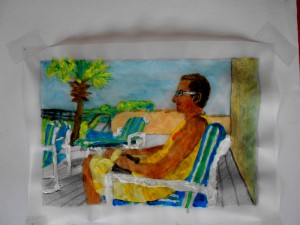 sketchbook: Trilogy Tobias in Florida, Acryl 10 x 16 cmm                     