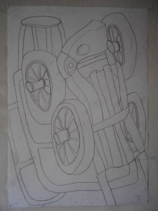 wheels movement, Bleistift 85 x 60 cm                                                         