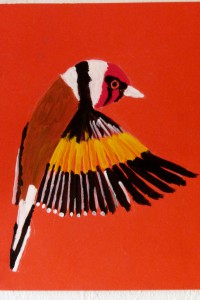 Goldfinch landing, Acryl 18 x 12 cm                                                                                                       