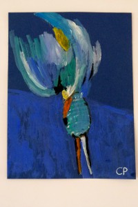 Kingfisher Diver, Acryl 15 x 11,5 cm                                                                                                    